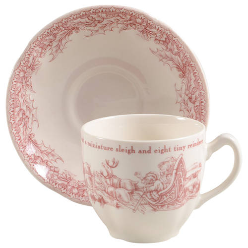 Twas the Night Before Christmas Flat Cup & Saucer Set