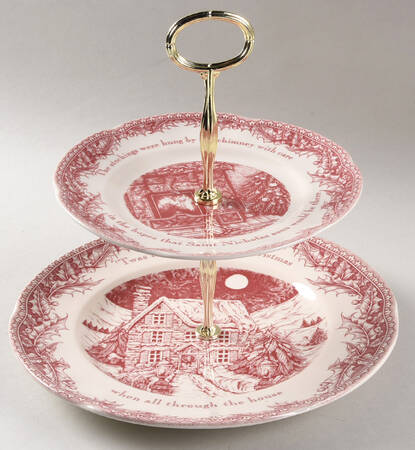 Twas the Night Before Christmas 6 5/8"-10"  2 Tiered Serving Tray (Dp, Sp) HC