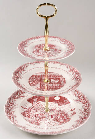 Twas the Night Before Christmas 13 7/8"-14 1/4" 3-Tiered Serving Tray(DP,SP,BB) HC