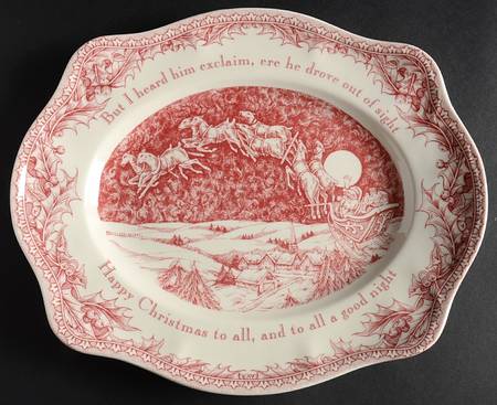 Twas the Night Before Christmas 11" Oval Serving Platter