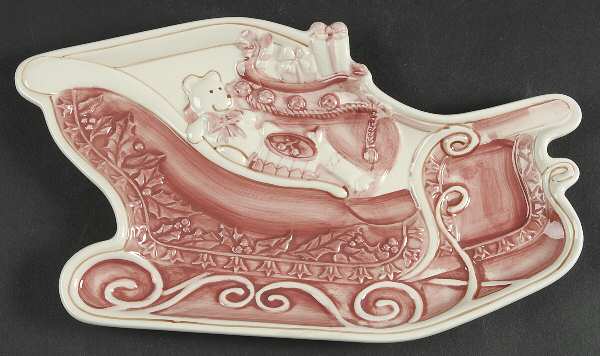 Twas the Night Before Christmas Sleigh Shaped Plate