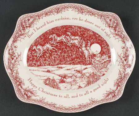 Twas the Night Before Christmas 11" Oval Serving Platter
