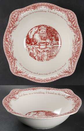 Twas the Night Before Christmas 8" Round Vegetable Bowl