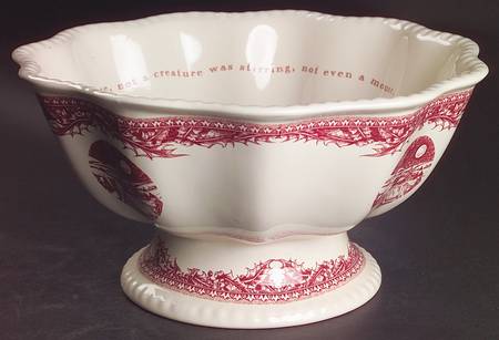 Twas the Night Before Christmas Large Footed Salad Serving Bowl
