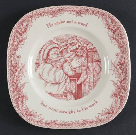 Twas the Night Before Christmas Square Salad Plate