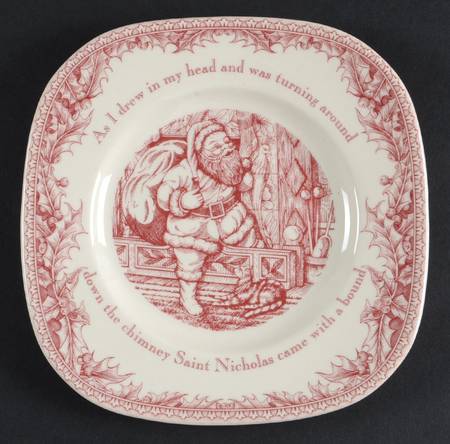 Twas the Night Before Christmas Square Salad Plate