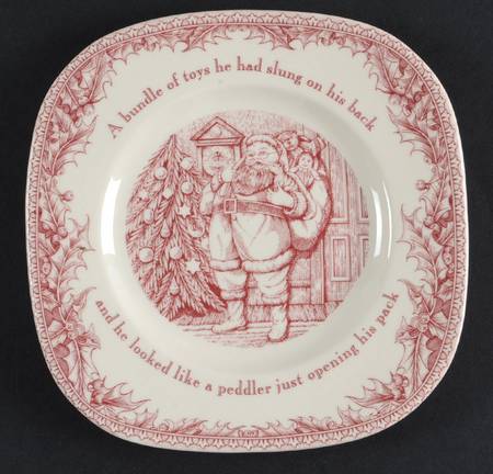 Twas the Night Before Christmas Square Salad Plate by Noble Excellence