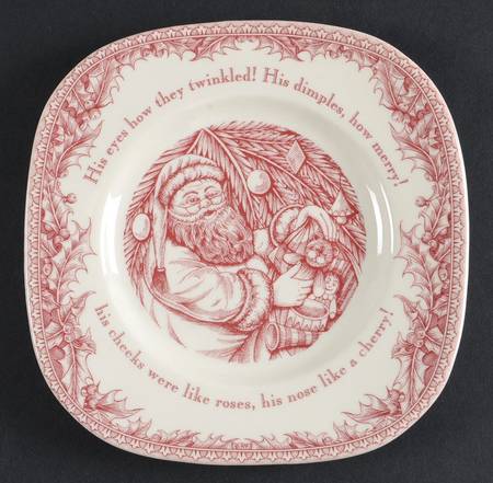 Twas the Night Before Christmas Square Salad Plate