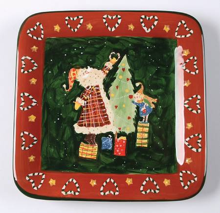 Santa Mates Square Salad Plate