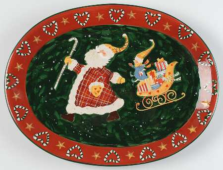 Santa Mates 15" Oval Serving Platter