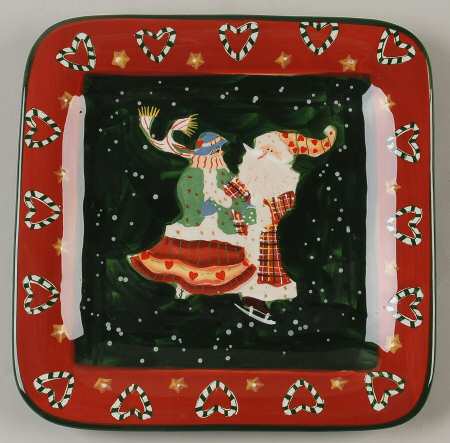 Santa Mates Square Salad Plate