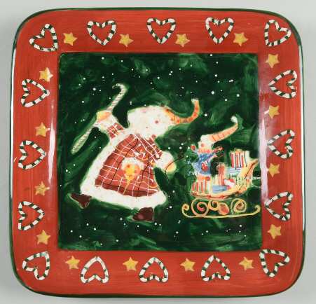 Santa Mates Square Salad Plate