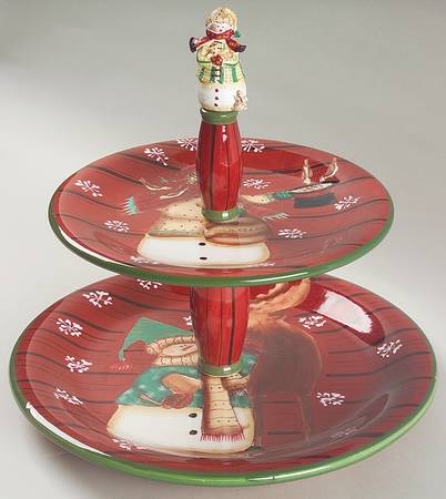Snow Mates 2 Tiered Serving Tray (Dinner & Salad Plate)