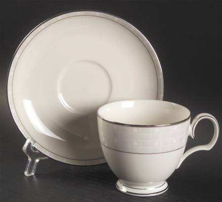 Aria Platinum Footed Cup & Saucer Set by Noritake