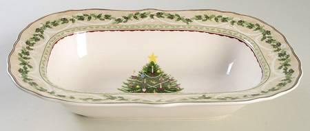 Holly Tree 11" Oval Vegetable Bowl