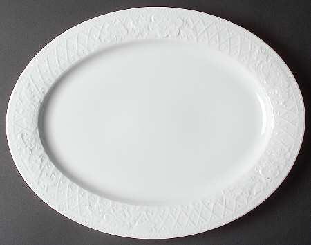 Blanc Fleur 14" Oval Serving Platter