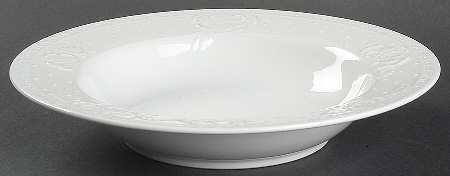 Blanc Fleur Large Rim Soup Bowl