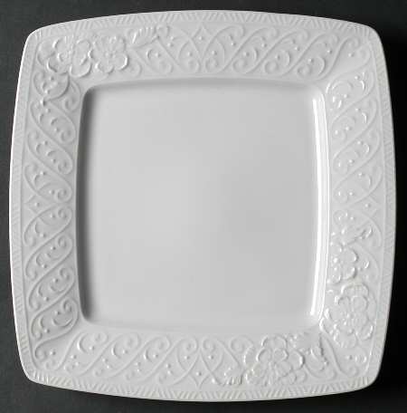 Blanc Fleur Square Accent Luncheon Plate
