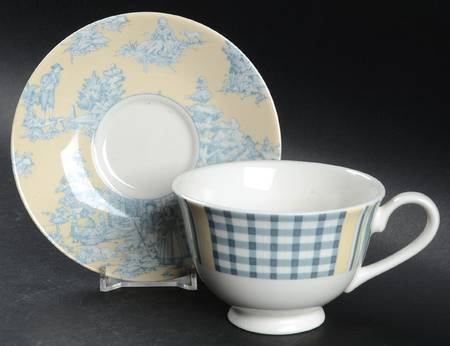 French Countryside Footed Cup & Saucer Set