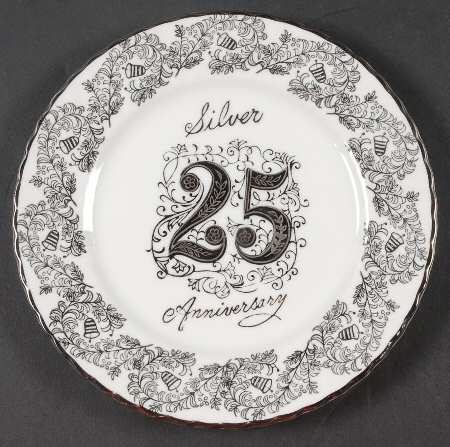 Silver Anniversary Salad Plate