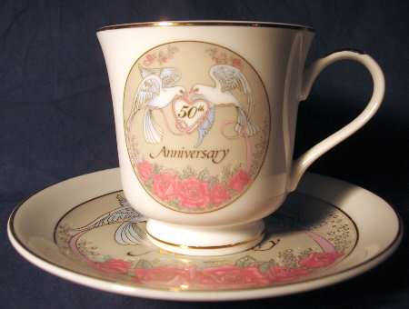 50th Anniversary Footed Cup & Saucer Set