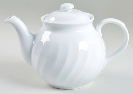 White Swirl Teapot & Lid