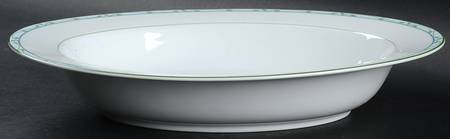 Perennial Green 11" Oval Vegetable Bowl