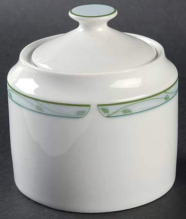 Perennial Green Sugar Bowl & Lid