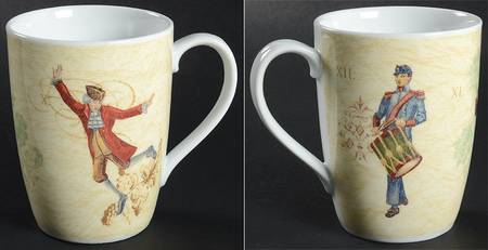 12 Days of Christmas (Gold Scrolls, No Trim) Mug