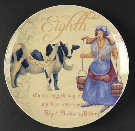 12 Days of Christmas (Gold Scrolls, No Trim) Salad Plate