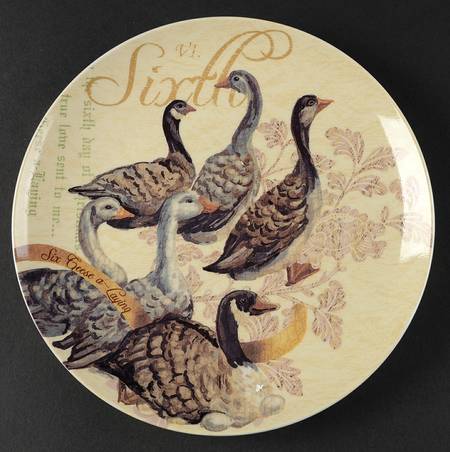 12 Days of Christmas (Gold Scrolls, No Trim) Salad Plate