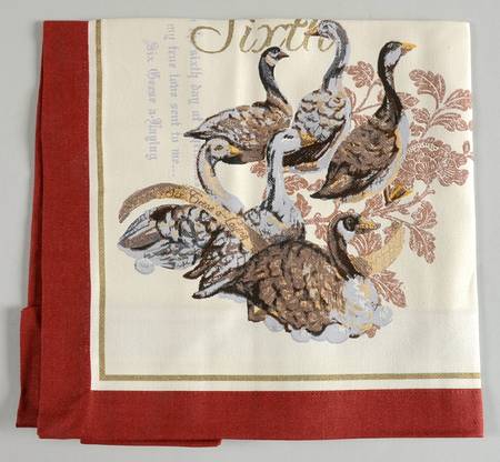 12 Days of Christmas (Gold Scrolls, No Trim) Cloth Napkin