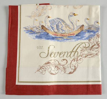 12 Days of Christmas (Gold Scrolls, No Trim) Cloth Napkin