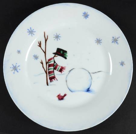 Building a Snowman Salad Plate
