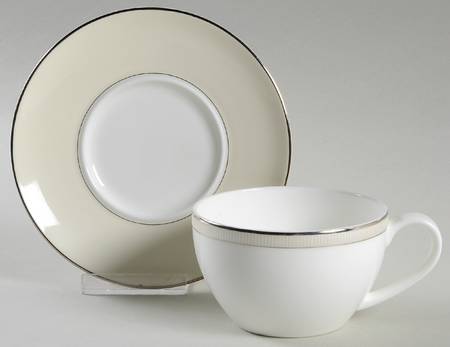 Kensington Pearl Flat Cup & Saucer Set