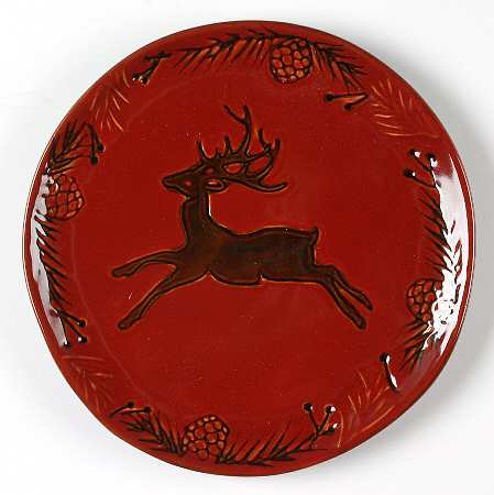 Pine Retreat Red Salad Plate