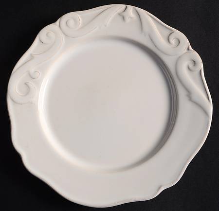 Scroll White Salad Plate
