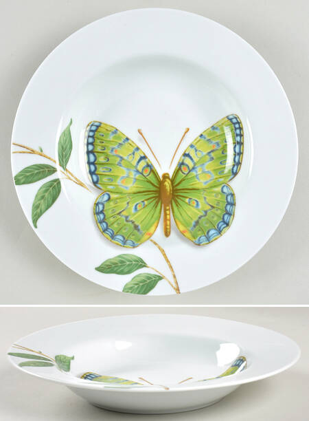 Butterfly Large Rim Soup Bowl