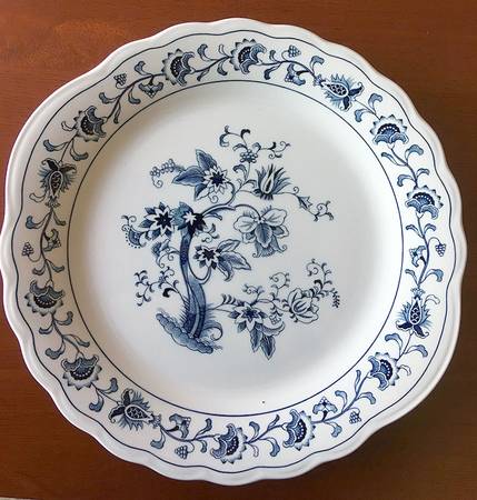 Ming Tree Blue (Fine Tableware Backstamp) Handled Cake Plate