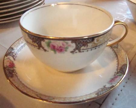 NAI41 Flat Cup & Saucer Set by National China (USA)