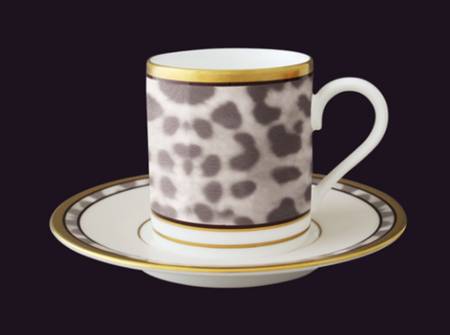 Snow Leopard Espresso Cup and Saucer Set