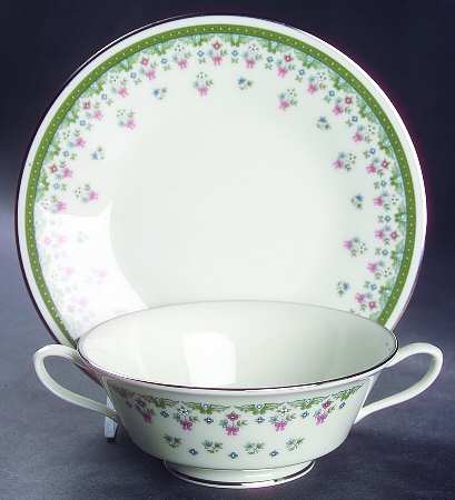 Ashley Footed Cream Soup Bowl & Saucer Set