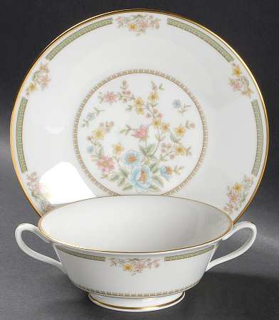 Enchanted Hour Footed Cream Soup Bowl & Saucer Set