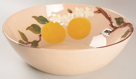 Orange Blossom Pinkish Beige 10" Large Salad Serving Bowl by Orchard