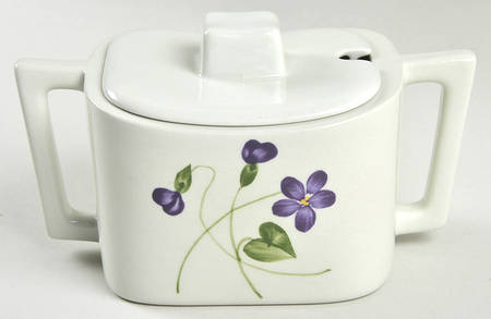 Wood Violet Square Gravy Boat & Lid