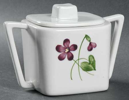 Wood Violet Square Sugar Bowl & Lid