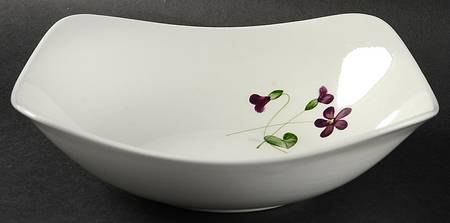 Wood Violet Square 8" Round Vegetable Bowl