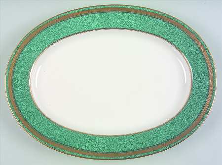 Baronesse Teal 14" Oval Serving Platter