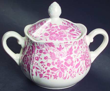 Chintz Dusty Rose Sugar Bowl & Lid