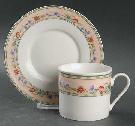 Cherry Valley Flat Cup & Saucer Set by Oneida